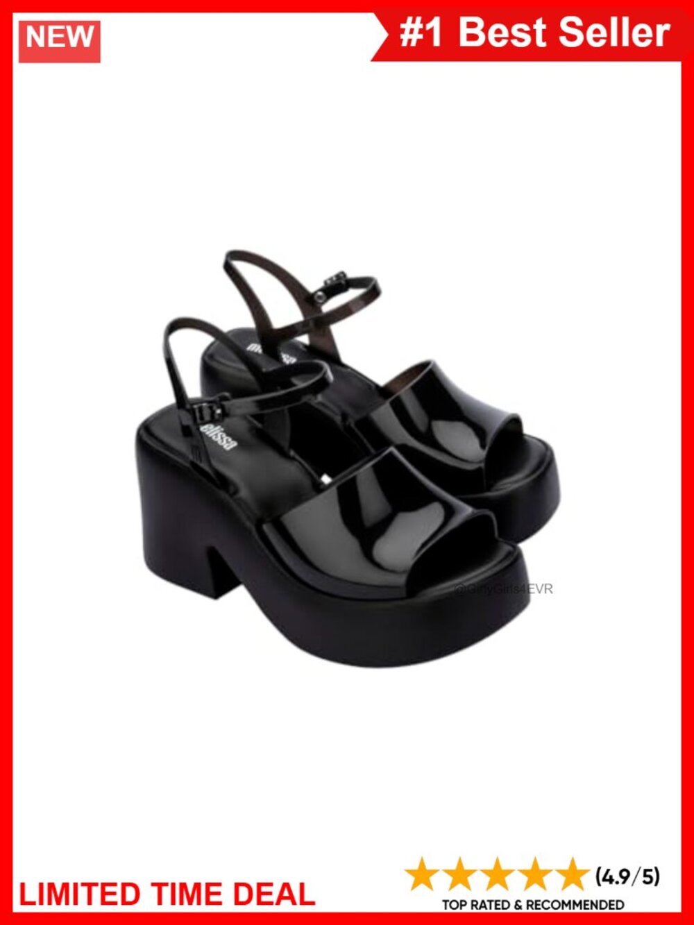 Melissa Lina Platform Sandals Women Vegan Block Heel Ankle Strap